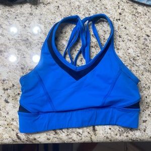 blue lulu lemon sports bra size 4